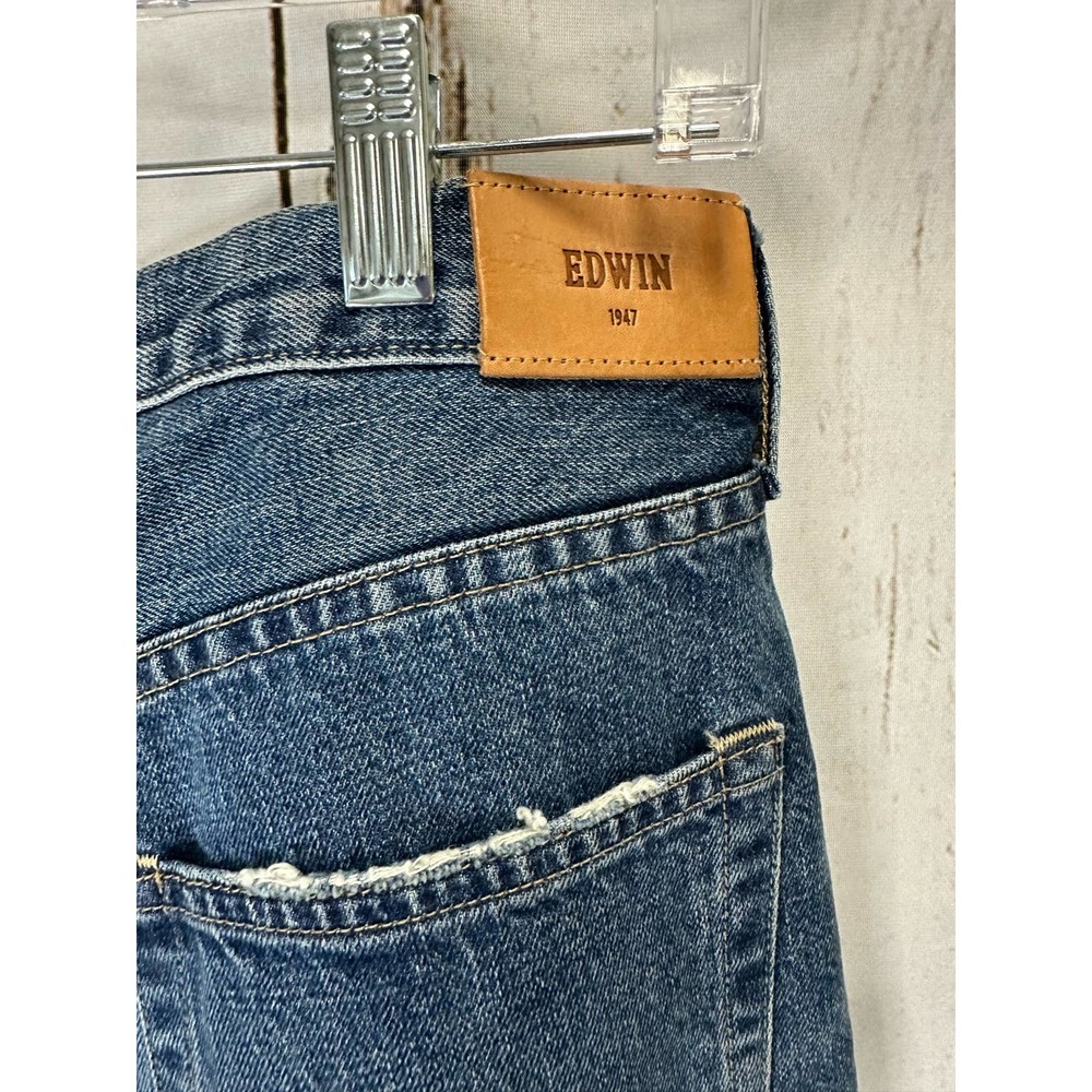 Edwin Destressed Med Wash Jeans Cropped Short Inseam 25'' Medium - Picture 5 of 6